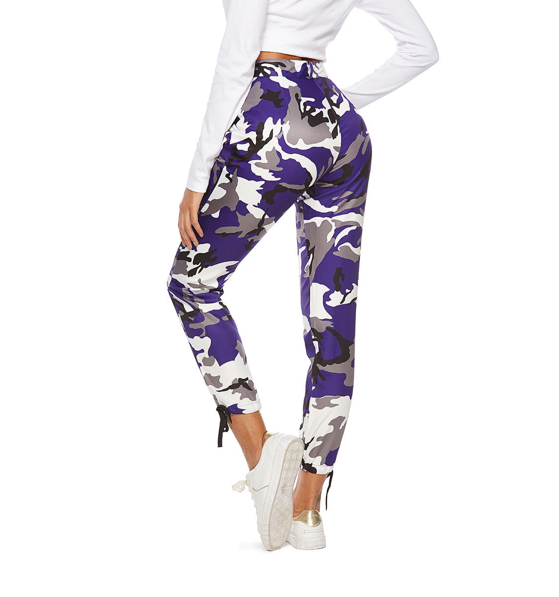 HEYounGIRL Orange Camouflage Hosen Frauen Jogginghose Lilac Pink Camo Hosen Pantalon Femme Hosen Cargo-Harem Pants Women 