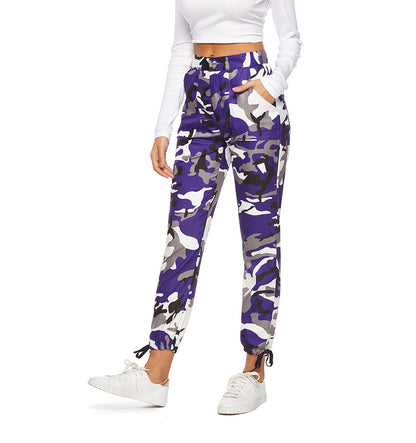 HEYounGIRL Orange Camouflage Hosen Frauen Jogginghose Lilac Pink Camo Hosen Pantalon Femme Hosen Cargo-Harem Pants Women 