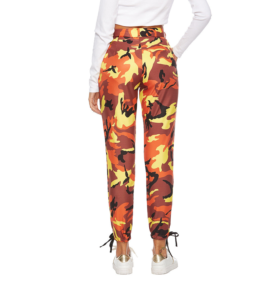 HEYounGIRL Orange Camouflage Hosen Frauen Jogginghose Lilac Pink Camo Hosen Pantalon Femme Hosen Cargo-Harem Pants Women 