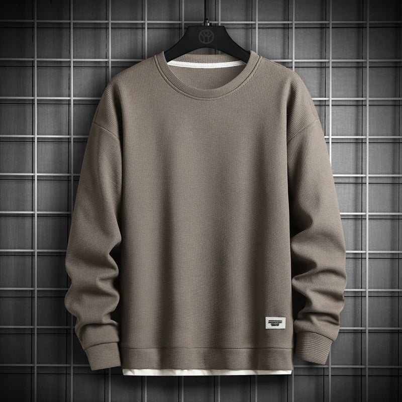 2023 Solid Color Sweatshirt Men Harajuku Hoodies O Neck long Sleeve