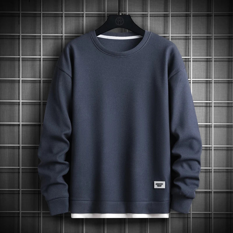 2023 Solid Color Sweatshirt Men Harajuku Hoodies O Neck long Sleeve