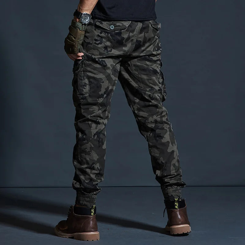 Mens Cargo Pants Casual Mens Pant Baggy Regular Cotton Trousers Male Combat Military Tactical Pants with Multi Pockets