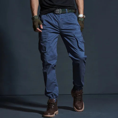 Mens Cargo Pants Casual Mens Pant Baggy Regular Cotton Trousers Male Combat Military Tactical Pants with Multi Pockets