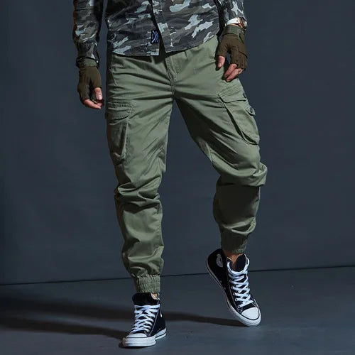 Mens Cargo Pants Casual Mens Pant Baggy Regular Cotton Trousers Male Combat Military Tactical Pants with Multi Pockets