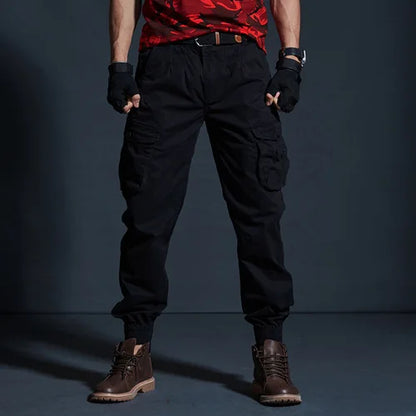 Mens Cargo Pants Casual Mens Pant Baggy Regular Cotton Trousers Male Combat Military Tactical Pants with Multi Pockets