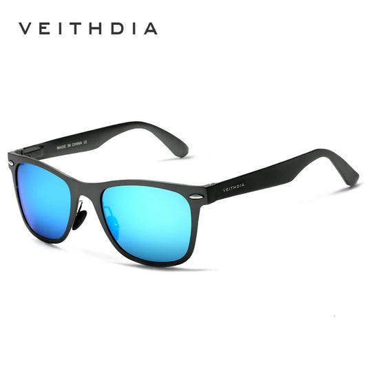 VEITHDIA Lunettes de soleil en aluminium et magnésium pour homme et femme, verres miroir UV400, accessoires pour lunettes de soleil