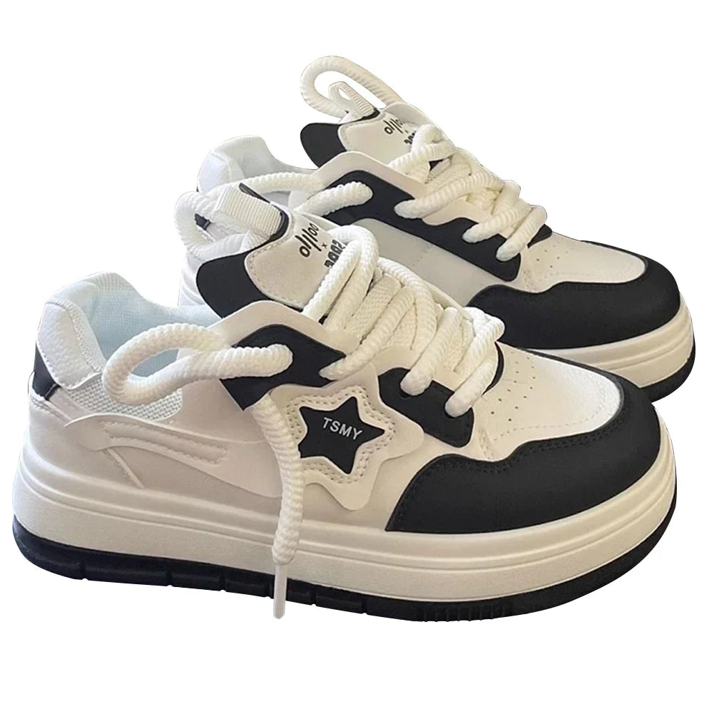 Star Walking Sneakers Platform Shoes Thick Sole Comfortable Running Shoes Aesthetic Tennis Shoes for Walking Jogging