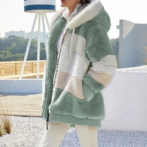 Oversized Jacket for Women 2023 New Autumn Winter Warm Plush Pocket