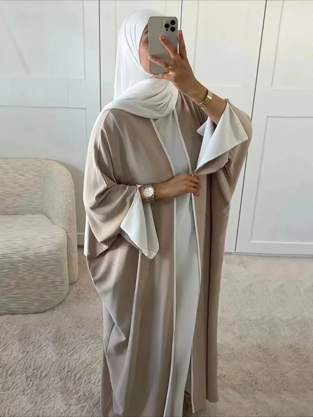 Abaya ouverte pour femmes musulmanes de l'Aïd, robe cardigan modeste, robes de Ramadan, Maroc, Dubaï, Arabie saoudite, caftan, jalabiya, robes longues