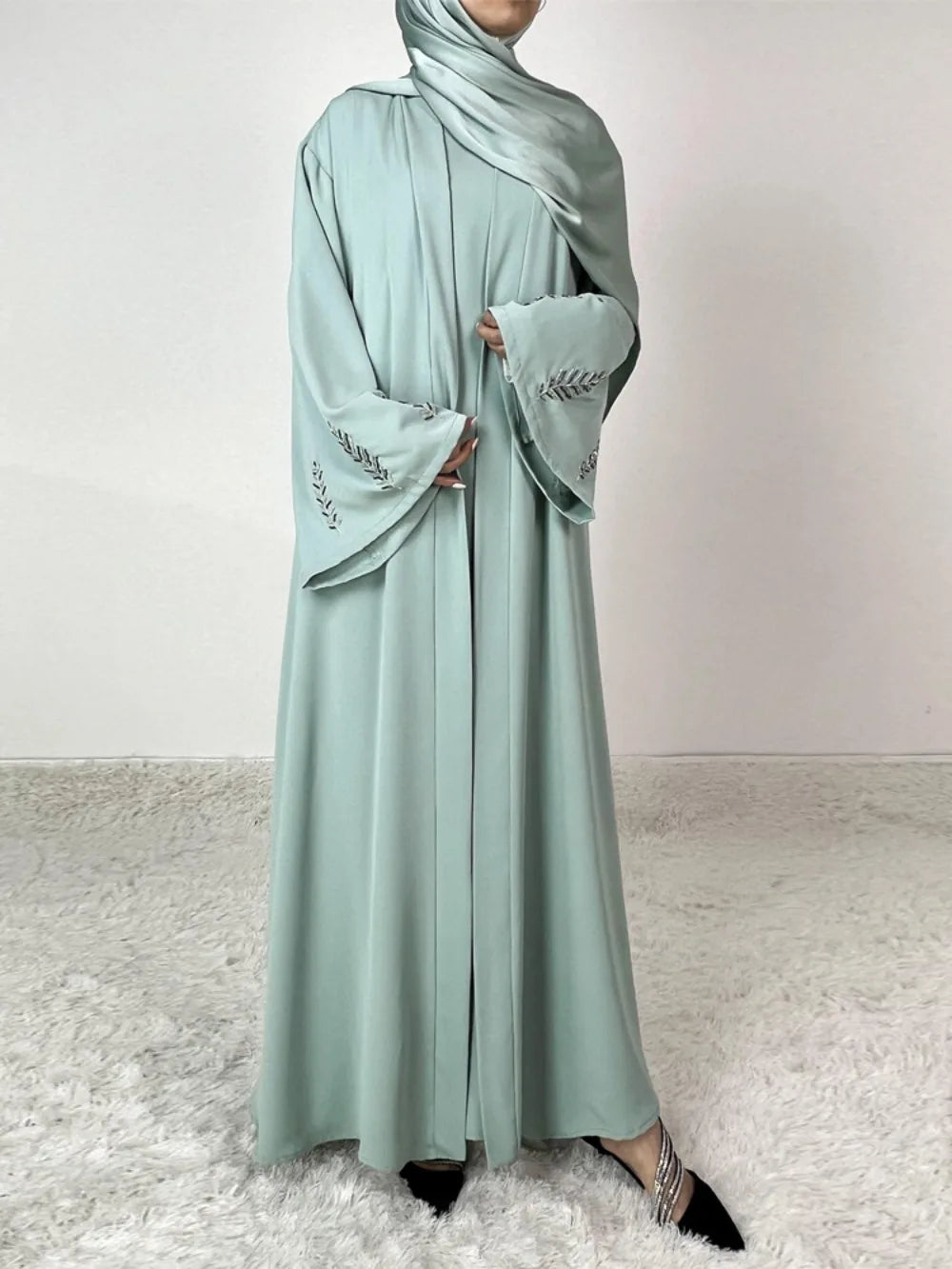 Abaya musulmane de l'Aïd pour femmes, ensemble 2 pièces avec robe intérieure, cardigan diamant, robe Jalabiya, Ramadan, Dubaï, Abayas, Kaftan 2025