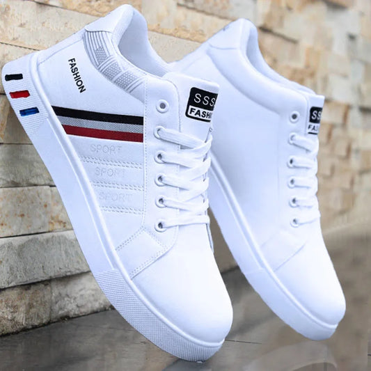 2024 New Men's Sneakers Brand Men Leather High-Top Skateboarding Shoes