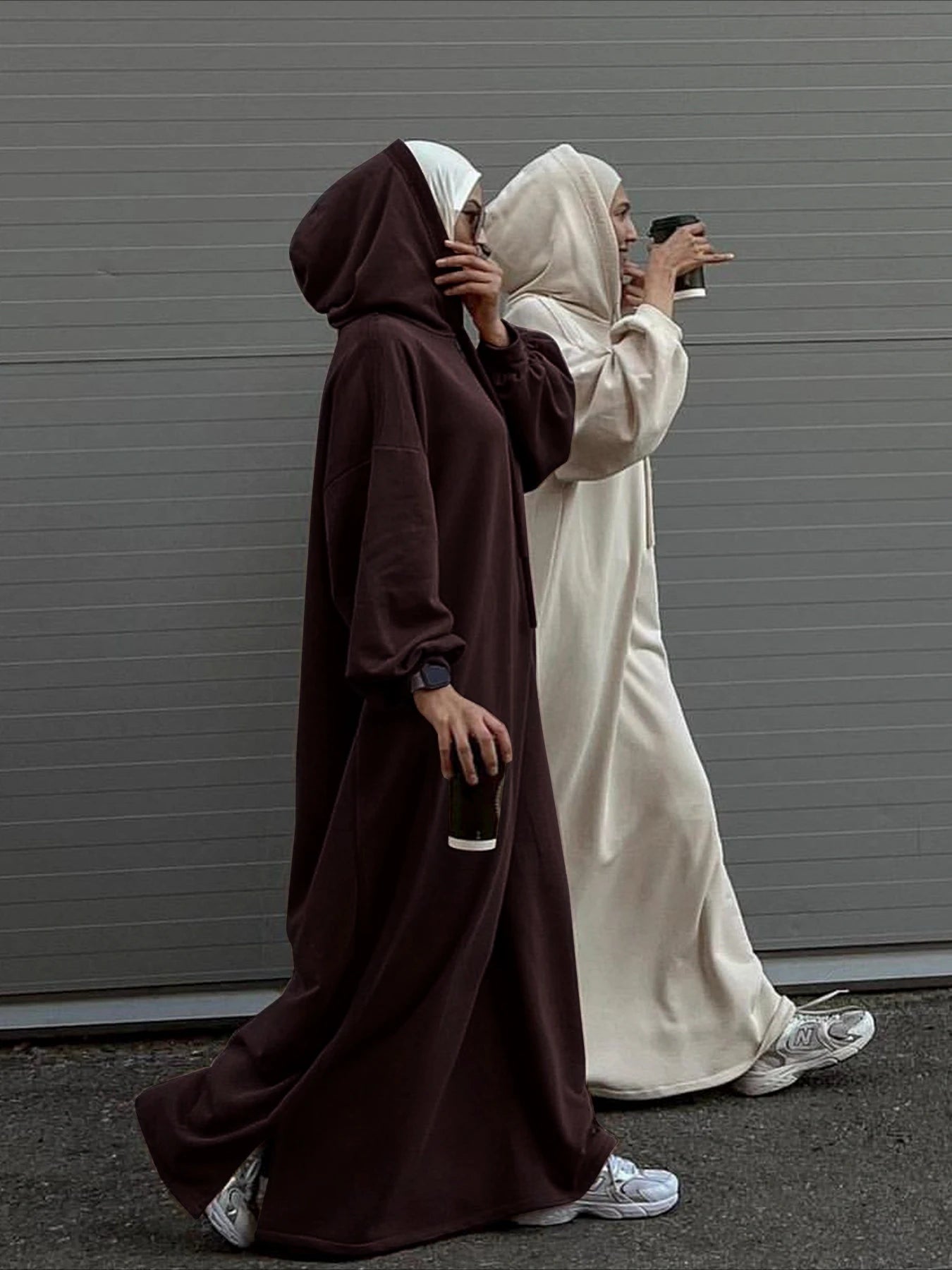 Muslim Women Hoodie Dress Saudi Arabic Long Robe Vestidos Abaya Dubai Morocco Kaftan Jalabiya Eid Ramadan Hooded Dresses Abayas