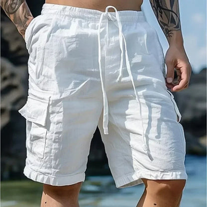 Men Loose Cargo Shorts With Pockets Fashion Beach Streetwear Sports 