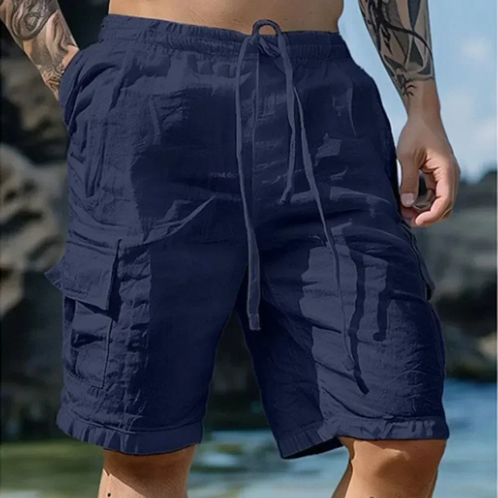 Men Loose Cargo Shorts With Pockets Fashion Beach Streetwear Sports 