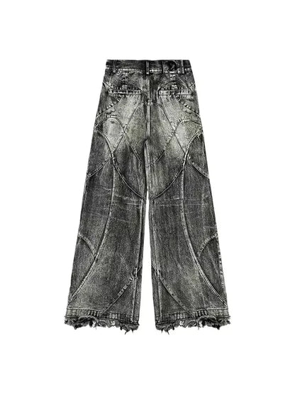 HOUZHOU Y2k Streetwear Punk Hip Hop Jeans Women Grunge Baggy Ripped 