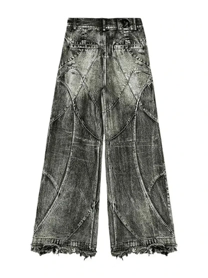 HOUZHOU Y2k Streetwear Punk Hip Hop Jeans Femme Grunge Baggy Déchiré 