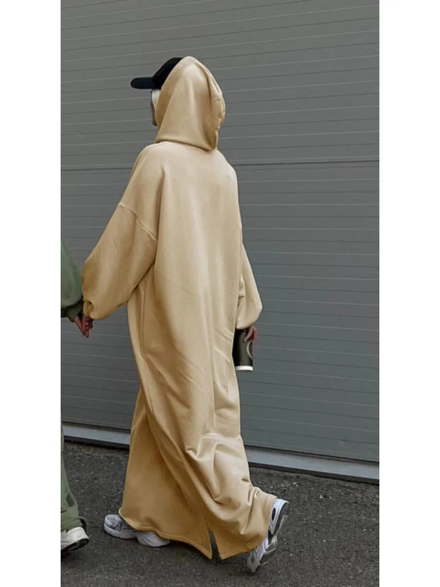 Muslim Women Hoodie Dress Saudi Arabic Long Robe Vestidos Abaya Dubai Morocco Kaftan Jalabiya Eid Ramadan Hooded Dresses Abayas