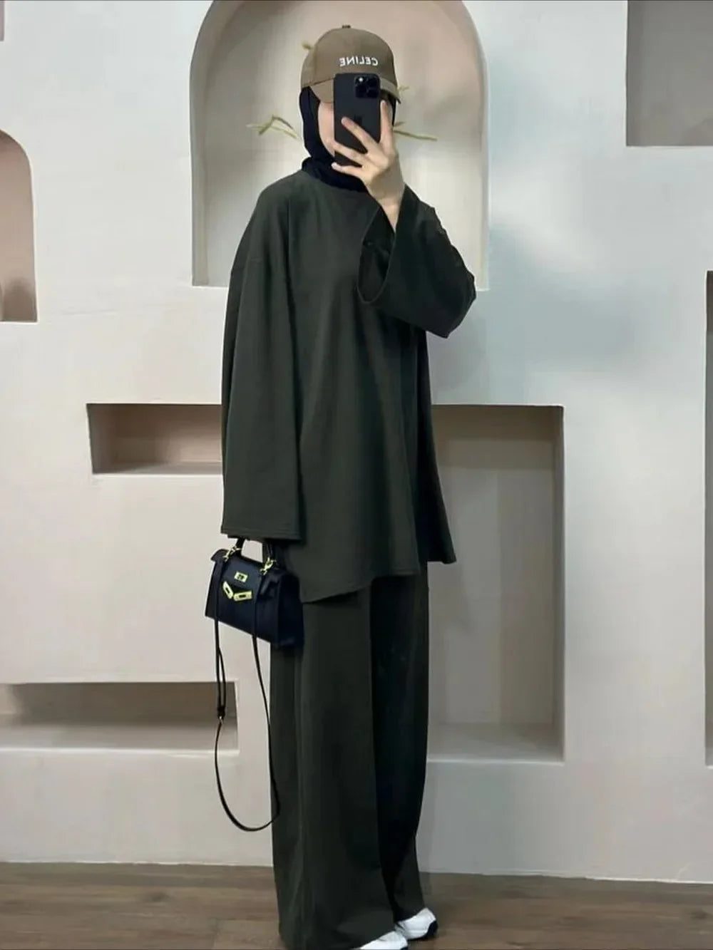 Ensemble deux pièces pour femmes, tenues marocaines, Dubaï, Aïd, Ramadan, musulmanes, automne, chemisier, hauts, pantalons larges, costume décontracté, 2025