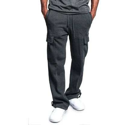 Pantalon de survêtement coupe droite pour homme, idéal pour le sport et le streetwear. 