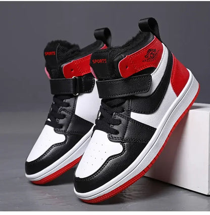 Fashion Kids SneakersHigh Top Breathable Casual Shoes Girls Non-slip Board Shoes Boys Outdoors Basketball Shoes