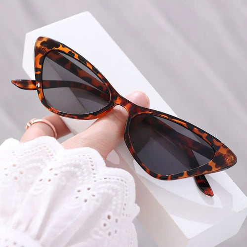 Lunettes de soleil œil de chat vintage pour femmes, petites lunettes de soleil rétro à monture 