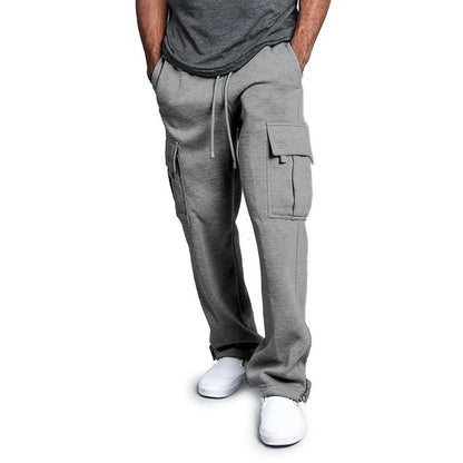 Pantalon de survêtement coupe droite pour homme, idéal pour le sport et le streetwear. 