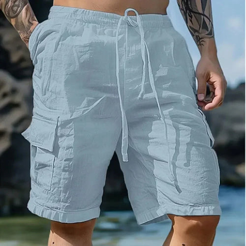 Men Loose Cargo Shorts With Pockets Fashion Beach Streetwear Sports 