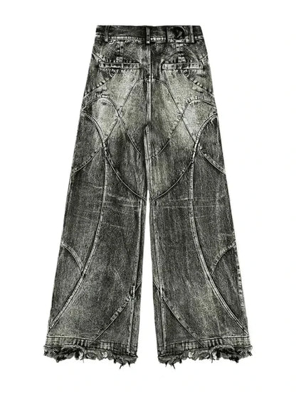 HOUZHOU Y2k Streetwear Punk Hip Hop Jeans Women Grunge Baggy Ripped 