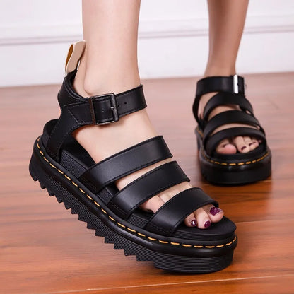 Women Soft Patent Leather Gladiator Sandals Female Beach Shoes Summer New Shoes Womens Sandals Students Flat Platform Shoesgj876