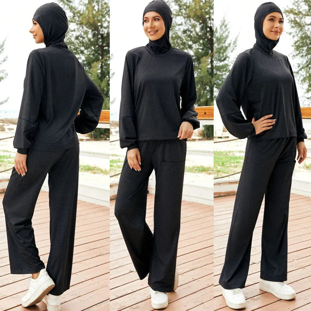 Modest Swimwear Women Burkini Muslim Swimwear With Hijab Swimsuit 3pcs