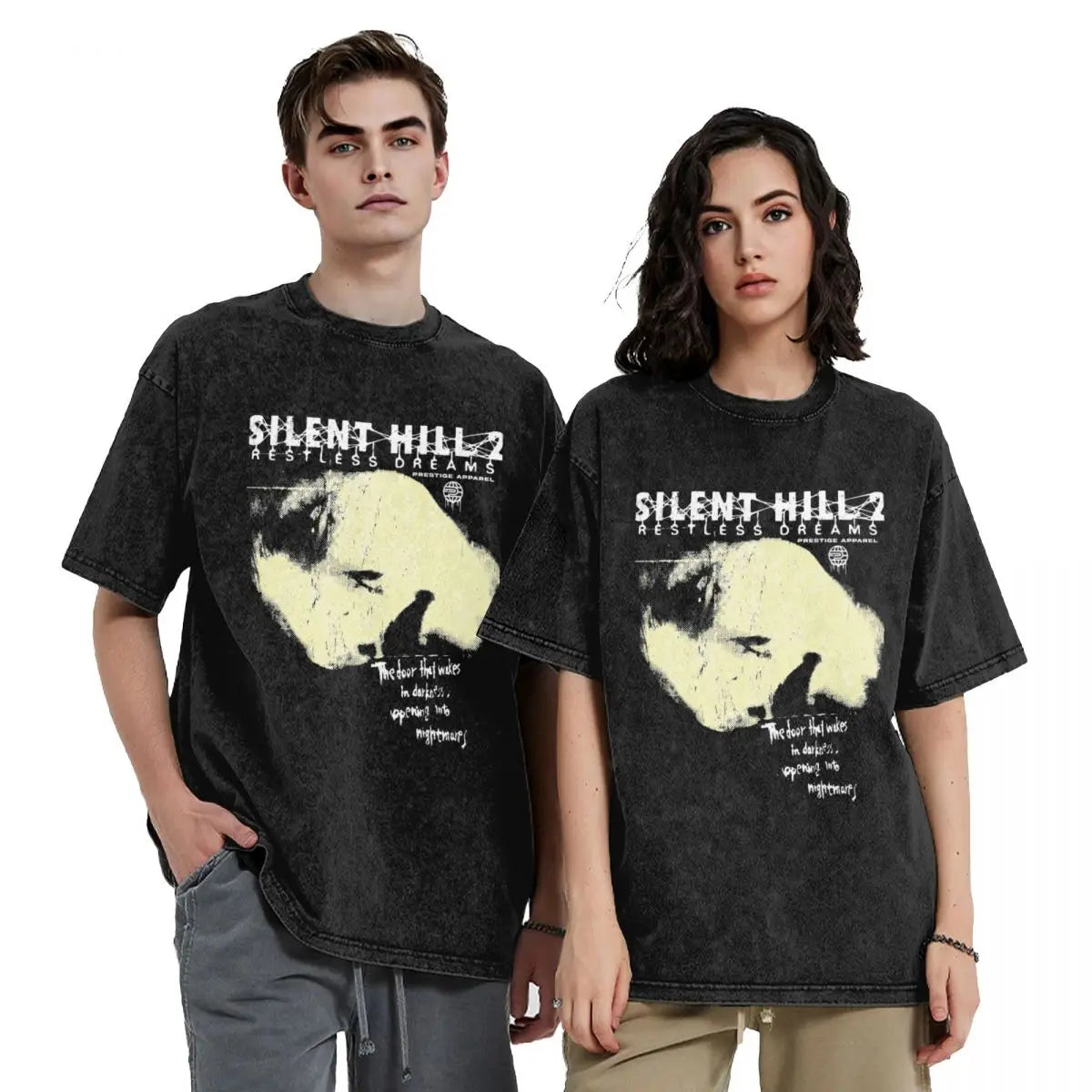 Restless Dreams Silent Hill T Shirt Hip Hop Washed Short Sleeve Street 