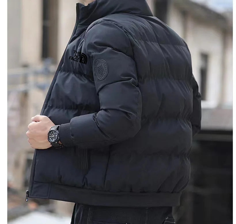 Veste d'hiver à col montant pour homme, doudoune chaude et décontractée, style urbain, parka pour homme, manteau North