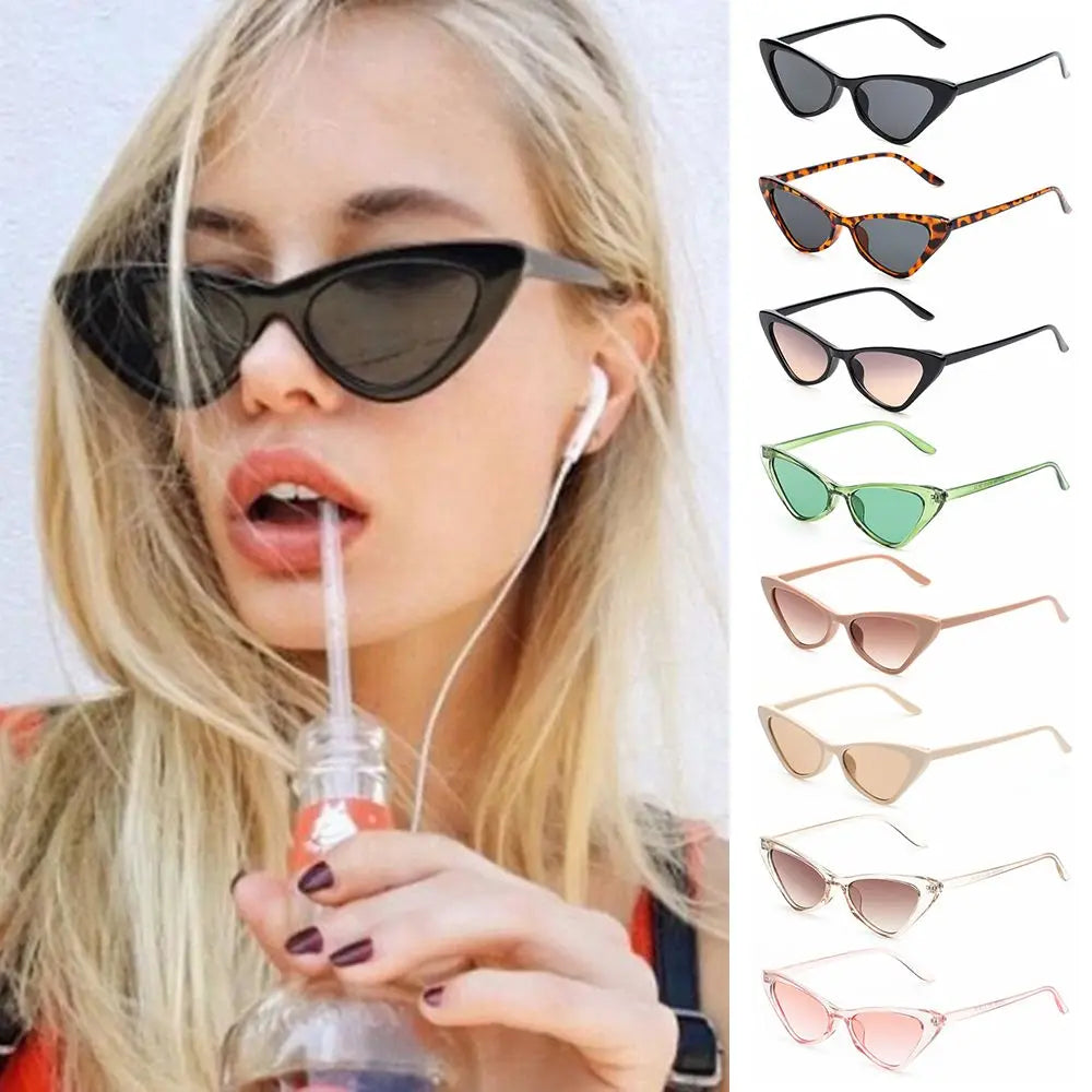 Vintage Cat Eye Sunglasses for Women Small Frame Retro Sunglasses 