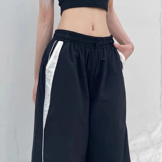 American Retro Black Street Hip-hop Trend Leisure Wide-leg Trousers 