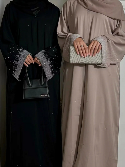 Abaya musulmane diamant pour femmes, cardigan boutonné, robe Jalabiya pour le Ramadan 2024, caftan de fête, robe longue, robe longue