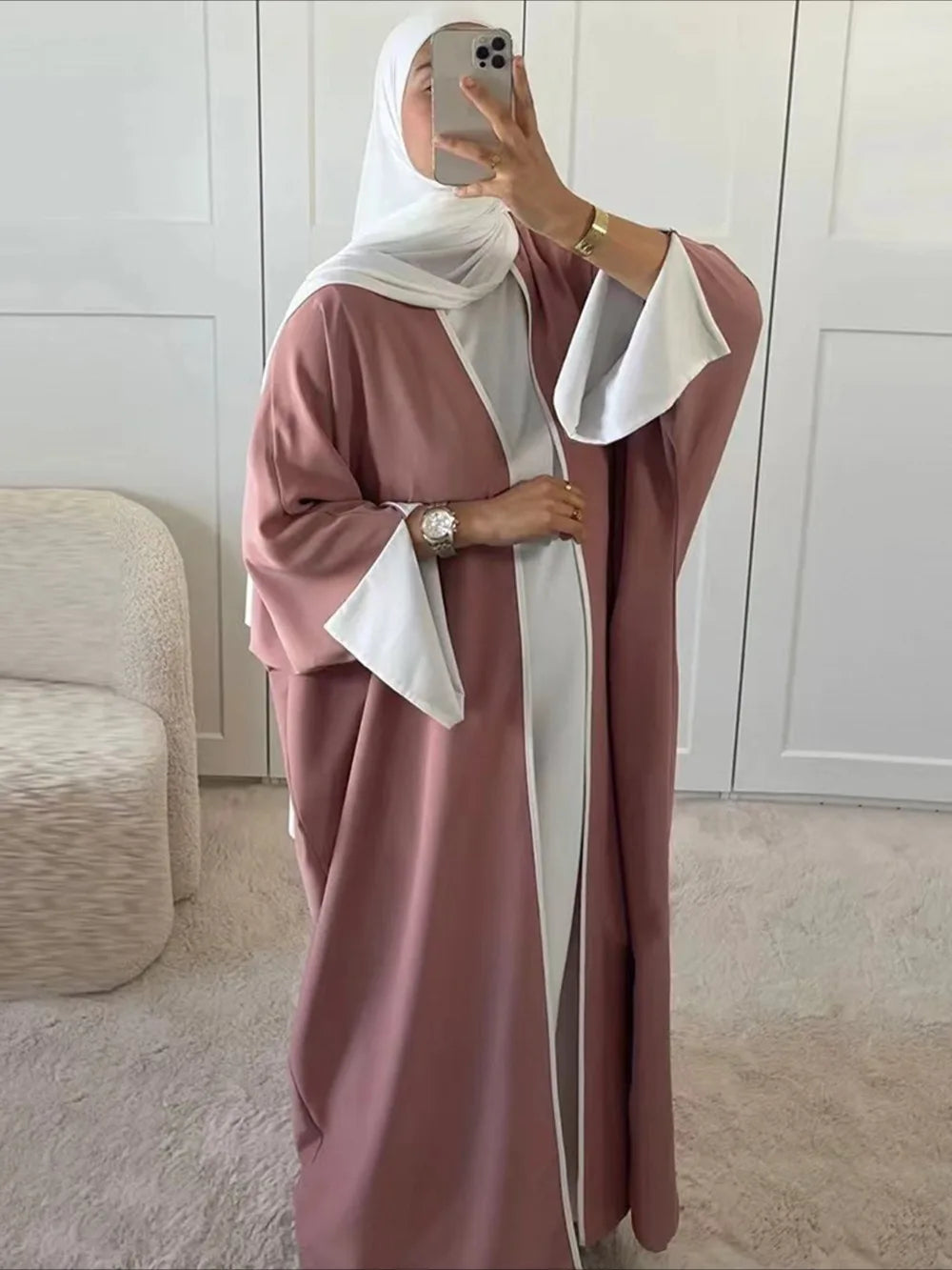 Abaya ouverte pour femmes musulmanes de l'Aïd, robe cardigan modeste, robes de Ramadan, Maroc, Dubaï, Arabie saoudite, caftan, jalabiya, robes longues