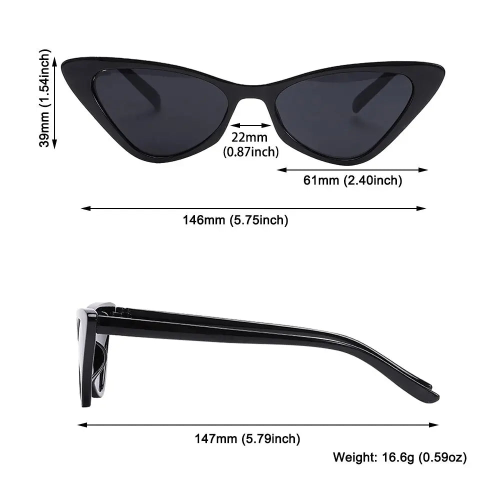 Vintage Cat Eye Sunglasses for Women Small Frame Retro Sunglasses 