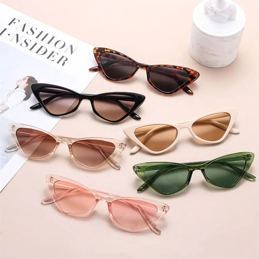 Vintage Cat Eye Sunglasses for Women Small Frame Retro Sunglasses