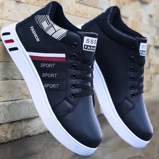 2024 New Men's Sneakers Brand Men Leather High-Top Skateboarding Shoes