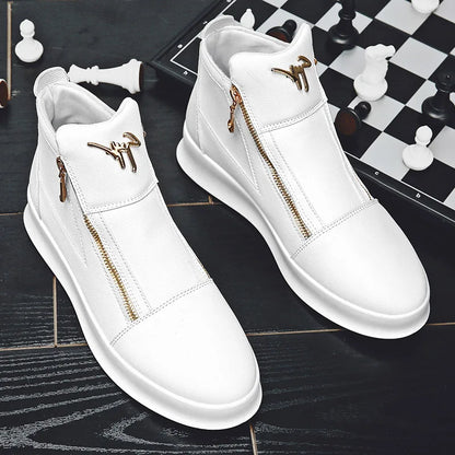 Fashion Brand Mens High-top Sneakers Hot sale White Platform Casual 