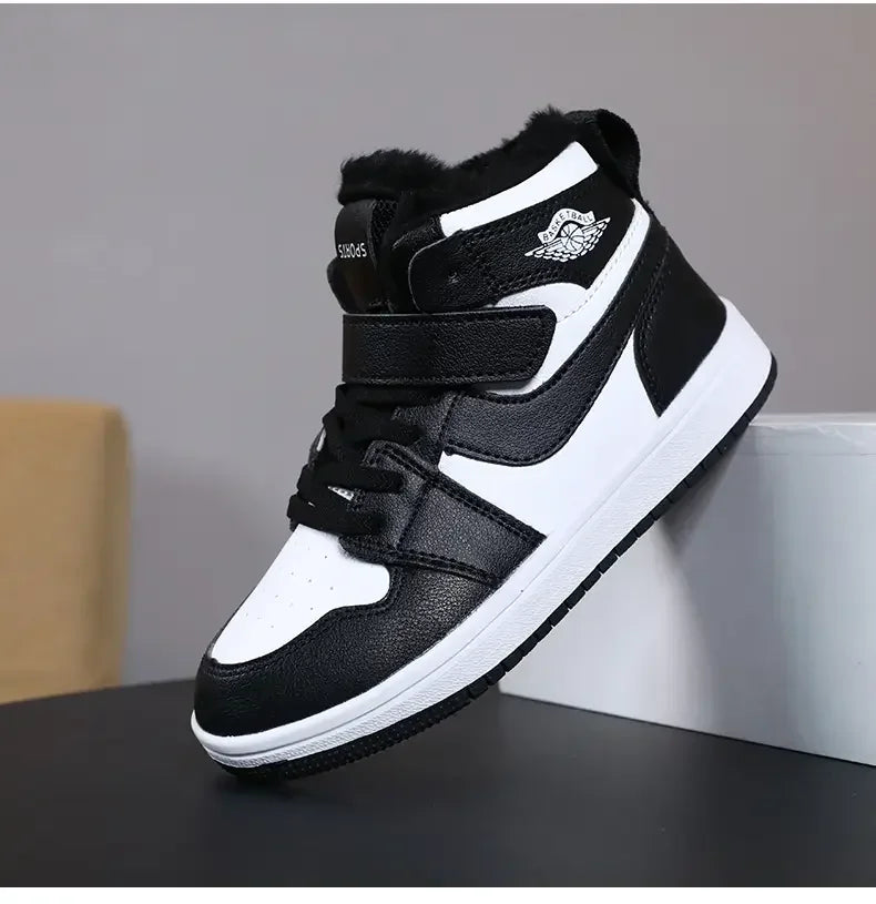 Fashion Kids SneakersHigh Top Breathable Casual Shoes Girls Non-slip Board Shoes Boys Outdoors Basketball Shoes