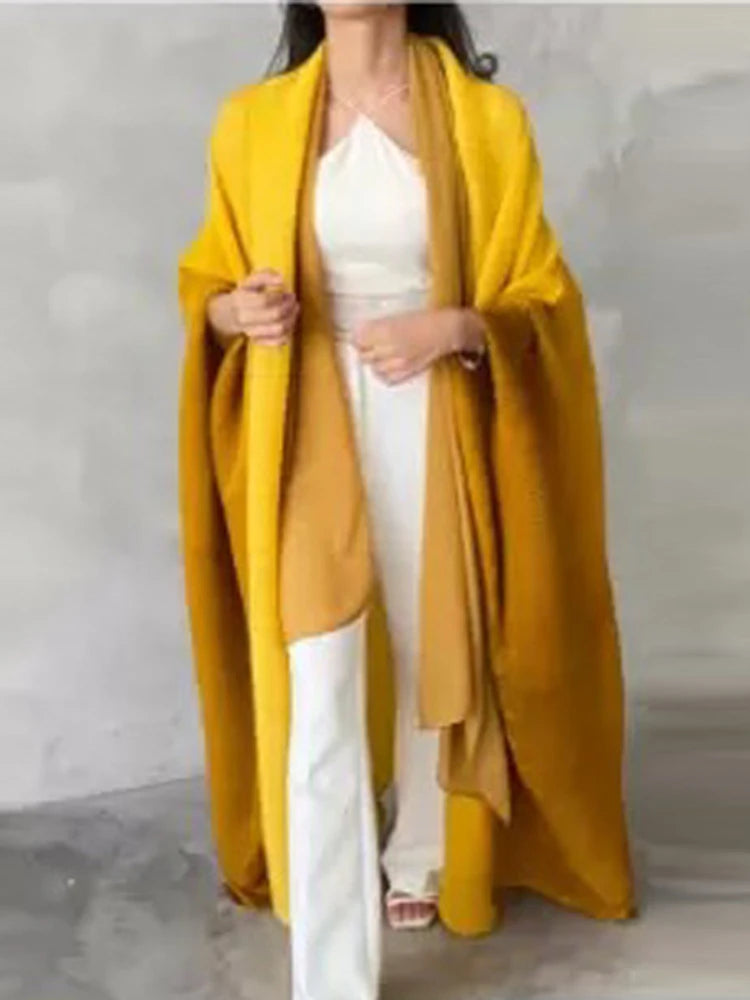 Abaya musulmane pour femmes, manches chauve-souris, cardigan plissé dégradé, trench-coat, automne 2023, Dubaï, grande taille, manteau de luxe pour femmes