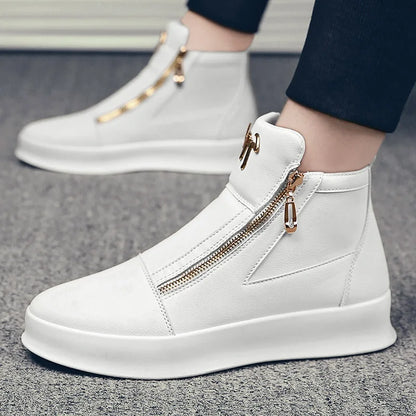 Fashion Brand Mens High-top Sneakers Hot sale White Platform Casual 