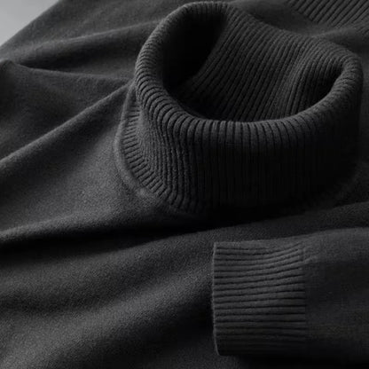 Nouveaux pulls tricotés pour hommes, couleur unie, col roulé, pulls respirants 