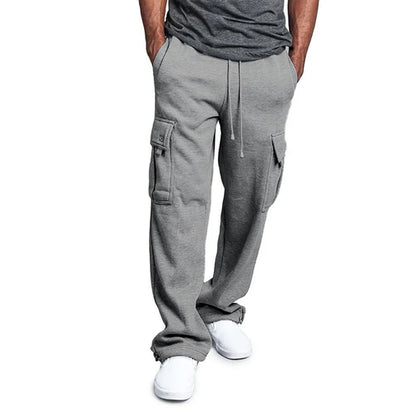 Pantalon de survêtement coupe droite pour homme, idéal pour le sport et le streetwear. 