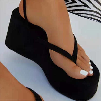 Sandales compensées sexy pour femmes, chaîne en métal, gladiateur d'été, plateforme, clip, bride à la cheville, chaussures pour dames, sandales tendance