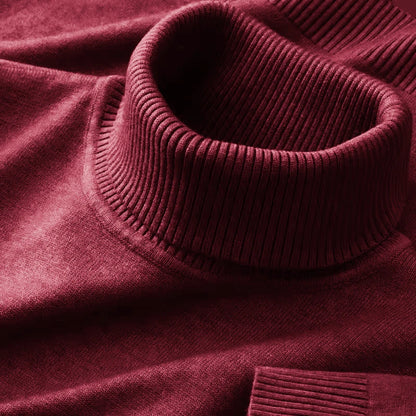 Nouveaux pulls tricotés pour hommes, couleur unie, col roulé, pulls respirants 