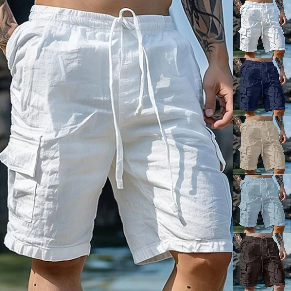 Men Loose Cargo Shorts With Pockets Fashion Beach Streetwear Sports 