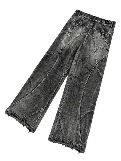 HOUZHOU Y2k Streetwear Punk Hip Hop Jeans Femme Grunge Baggy Déchiré 