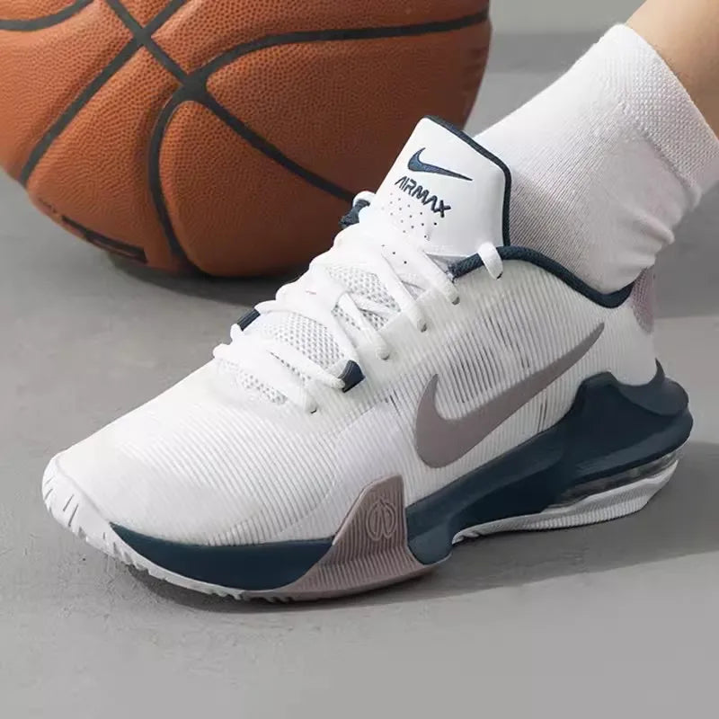 Chaussures Nike pour hommes, nouvelles chaussures à coussin d'air AIR MAX IMPACT 4, chaussures de basket-ball à coussin d'air à faible usure, chaussures de sport